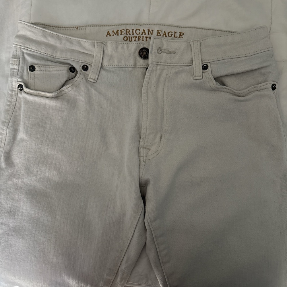 Cream/White American Eagle Slim Jeans